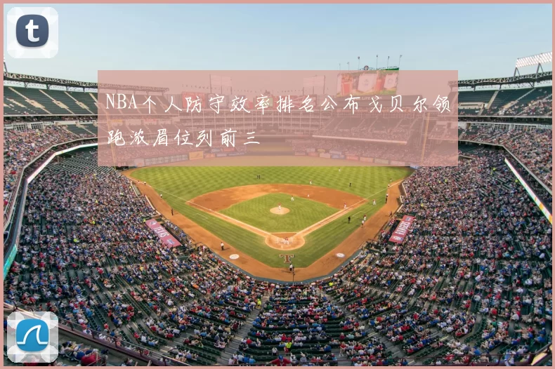 NBA个人防守效率排名公布戈贝尔领跑浓眉位列前三